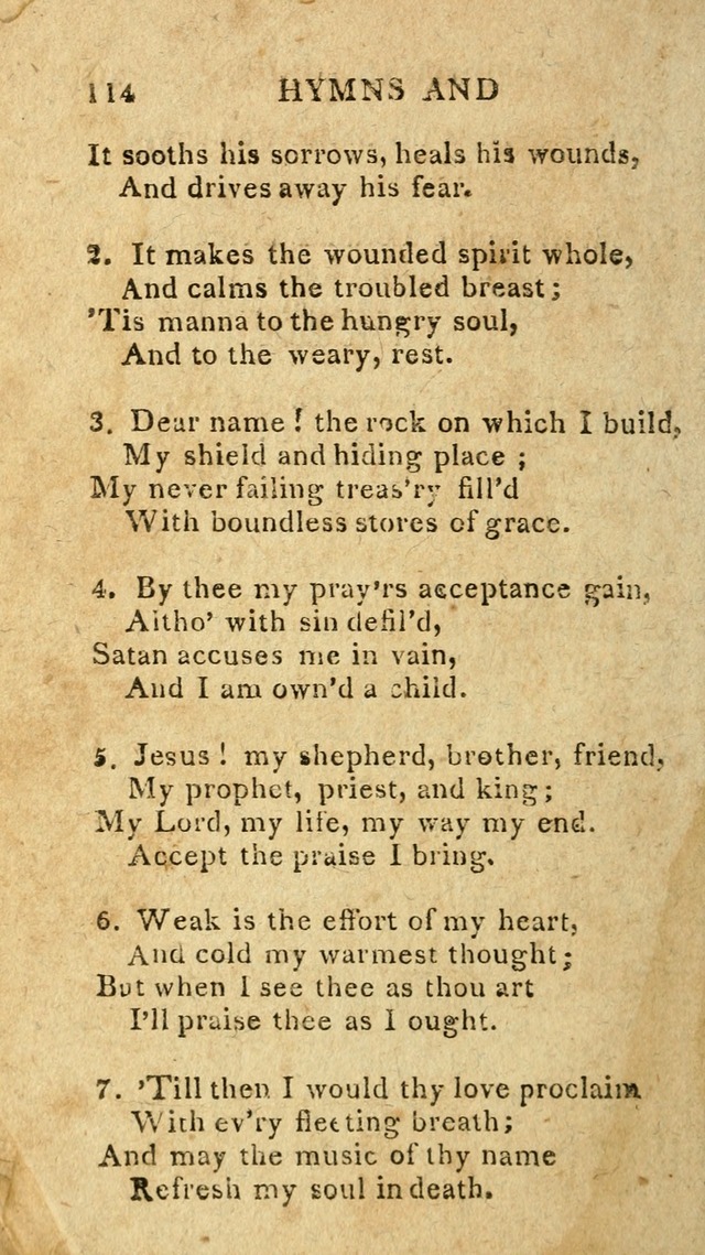 The Lexington Collection: being a selection of hymns, and spiritual songs, from the best authors (3rd. ed., corr.) page 114