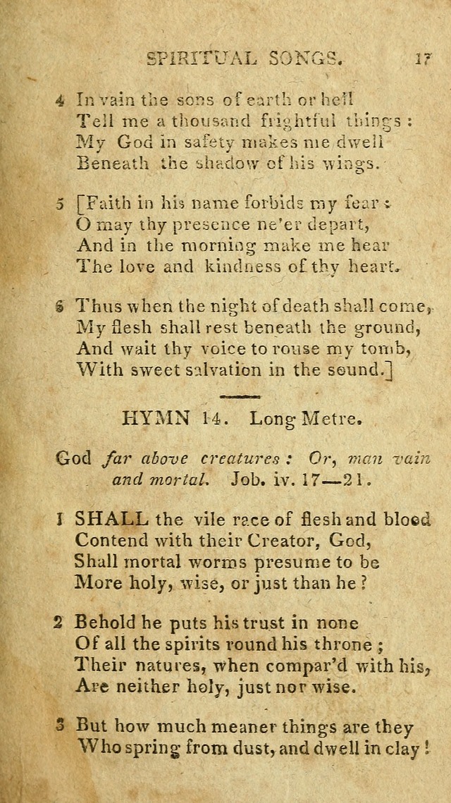 The Lexington Collection: being a selection of hymns, and spiritual songs, from the best authors (3rd. ed., corr.) page 17