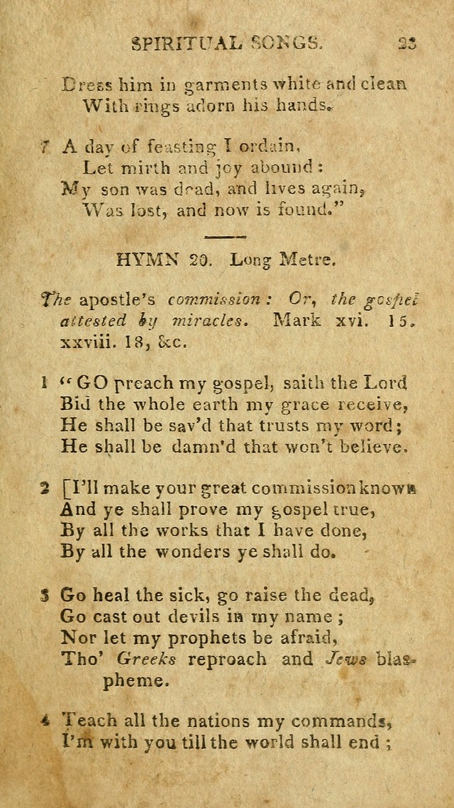 The Lexington Collection: being a selection of hymns, and spiritual songs, from the best authors (3rd. ed., corr.) page 23