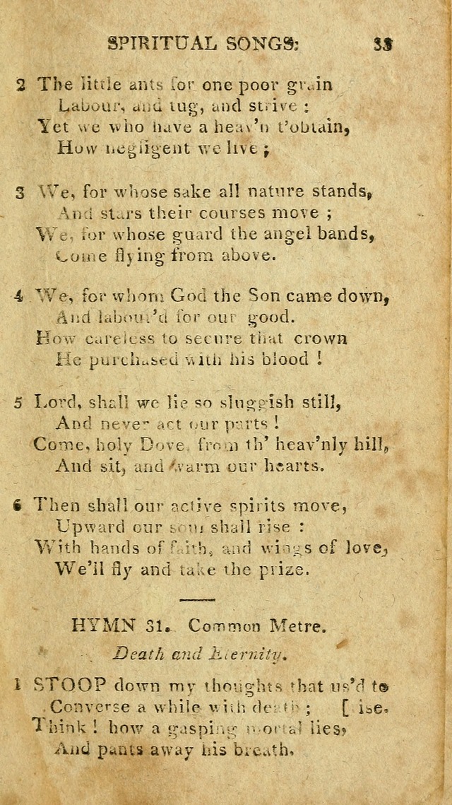 The Lexington Collection: being a selection of hymns, and spiritual songs, from the best authors (3rd. ed., corr.) page 33