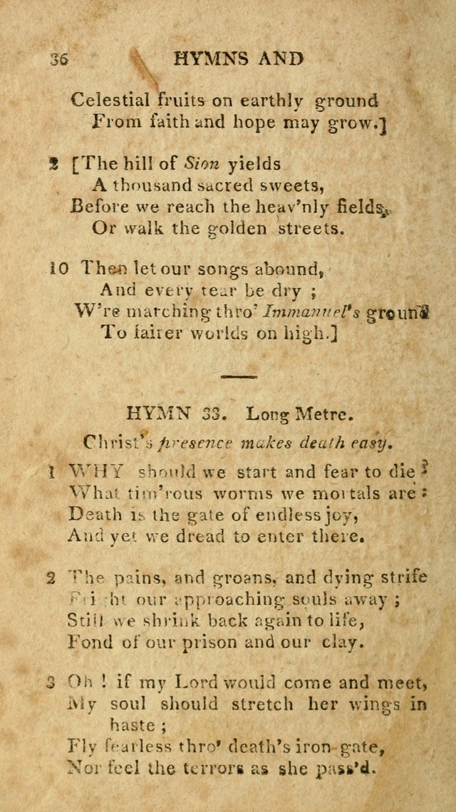 The Lexington Collection: being a selection of hymns, and spiritual songs, from the best authors (3rd. ed., corr.) page 36