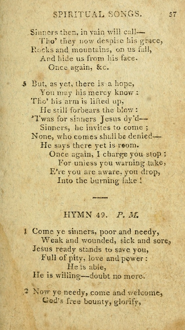 The Lexington Collection: being a selection of hymns, and spiritual songs, from the best authors (3rd. ed., corr.) page 57