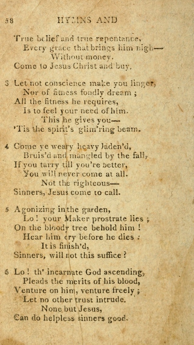 The Lexington Collection: being a selection of hymns, and spiritual songs, from the best authors (3rd. ed., corr.) page 58