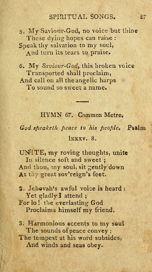 The Lexington Collection: being a selection of hymns, and spiritual songs, from the best authors (3rd. ed., corr.) page 87