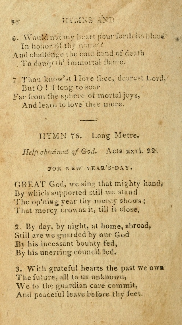 The Lexington Collection: being a selection of hymns, and spiritual songs, from the best authors (3rd. ed., corr.) page 96