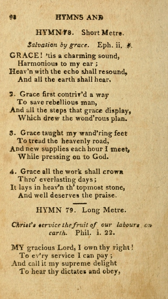 The Lexington Collection: being a selection of hymns, and spiritual songs, from the best authors (3rd. ed., corr.) page 98