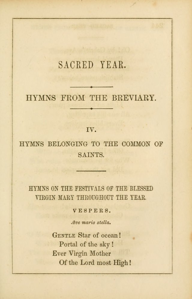 Lyra Catholica: containing all the hymns of the Roman breviary and missal, with others from various sources. Arranged for every day in the week, and the festivals and saints