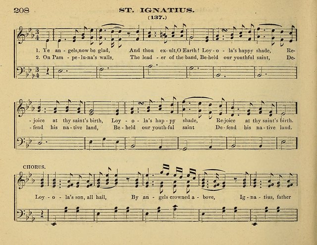 Laudis Corona: the new Sunday school hymn book, containing a collection of Catholic hymns, arranged for the principal seasons and festivals of the year page 208