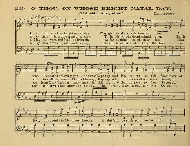 Laudis Corona: the new Sunday school hymn book, containing a collection of Catholic hymns, arranged for the principal seasons and festivals of the year page 220