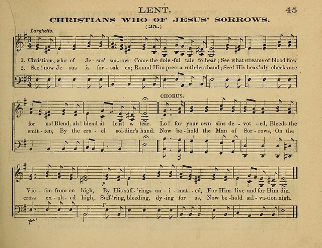 Laudis Corona: the new Sunday school hymn book, containing a collection of Catholic hymns, arranged for the principal seasons and festivals of the year page 45