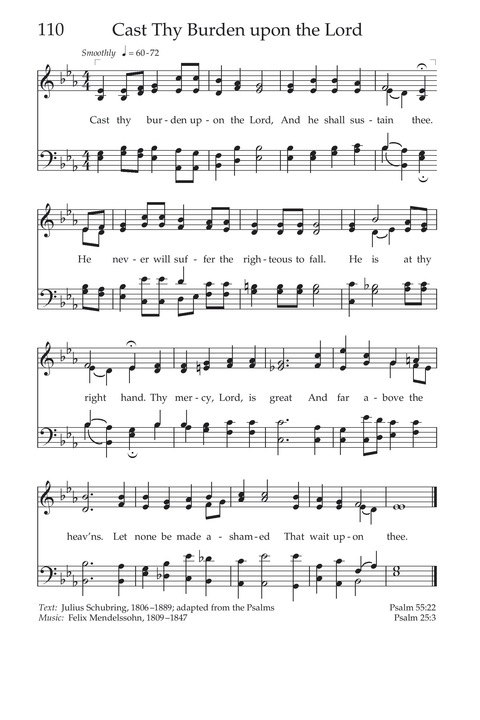 Hymns of the Church of Jesus Christ of Latter-day Saints 110. Cast thy  burden upon the Lord | Hymnary.org