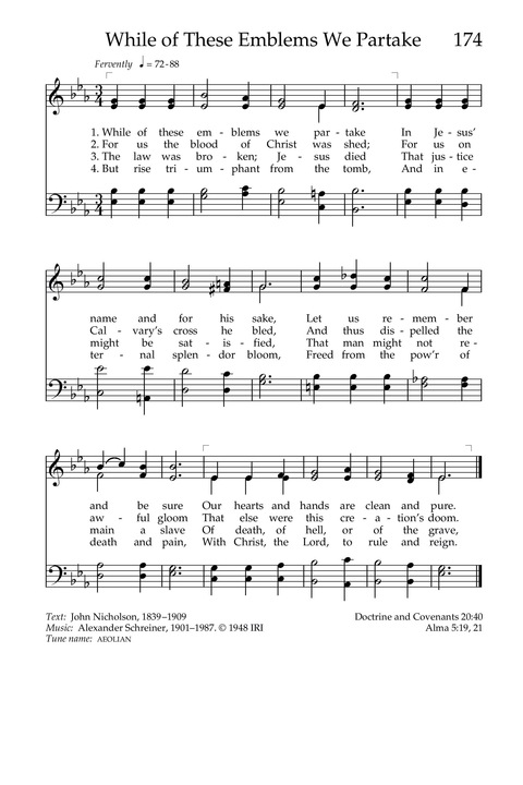 Hymns of the Church of Jesus Christ of Latter-day Saints page 181