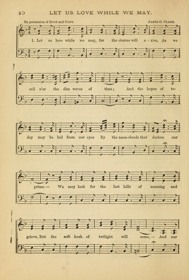 The Lyceum Guide: a collection of songs, hymns, and chants; lessons, readings, and recitations; marches and calisthenics. (With illustrations.) together with programmes and exercises ... page 10