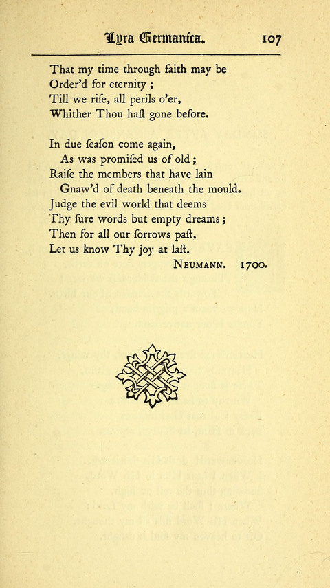 Lyra Germanica: Translated from the German by Catherine Winkworth (New Edition) page 107