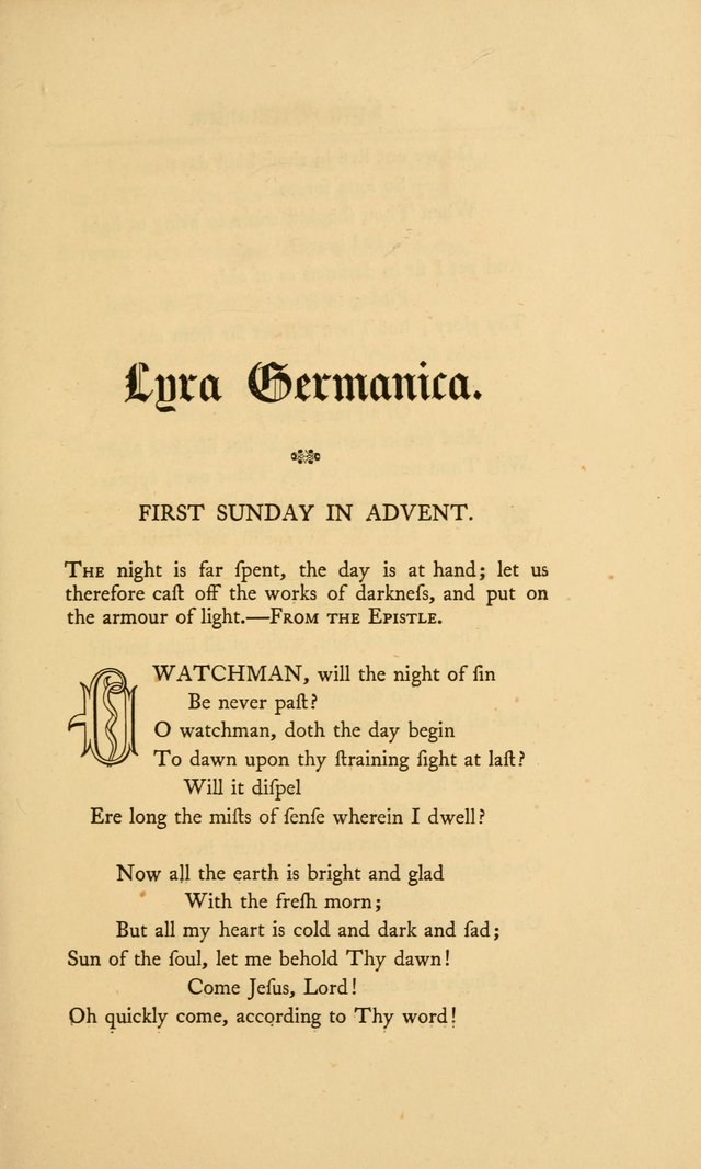 Lyra Germanica: hymns for the Sundays and chief festivals of the Christian year page 1