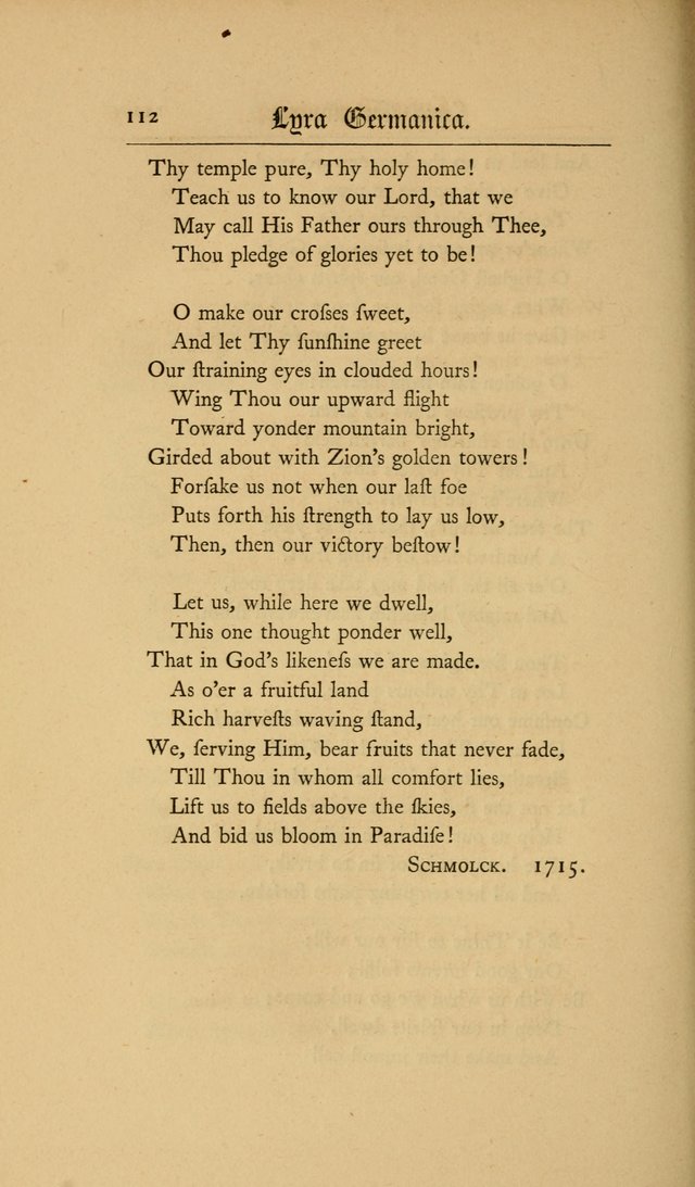 Lyra Germanica: hymns for the Sundays and chief festivals of the Christian year page 112