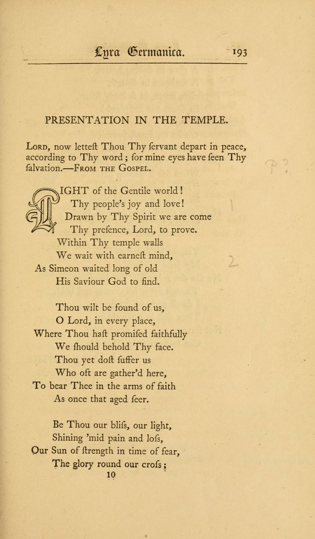 Lyra Germanica: hymns for the Sundays and chief festivals of the Christian year page 193