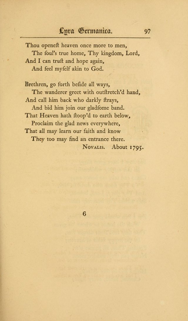 Lyra Germanica: hymns for the Sundays and chief festivals of the Christian year page 97