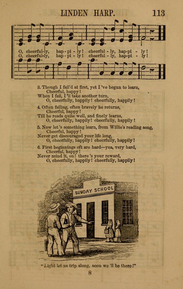 Linden Harp: a rare collection of popular melodies adapted to sacred and moral songs, original and selected. Illustrated. Also a manual of... page 113