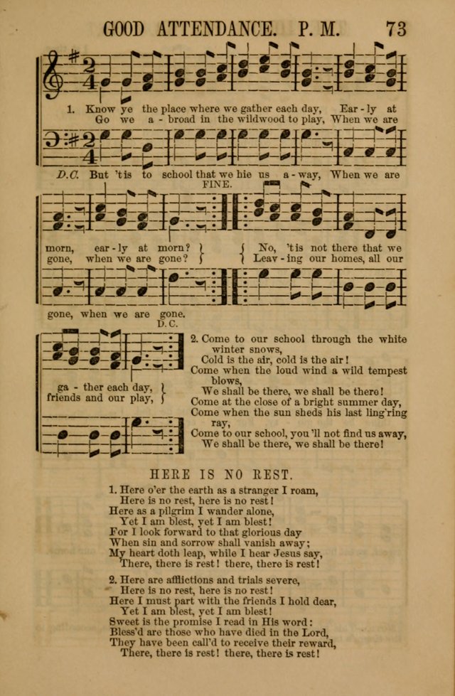 Linden Harp: a rare collection of popular melodies adapted to sacred and moral songs, original and selected. Illustrated. Also a manual of... page 73