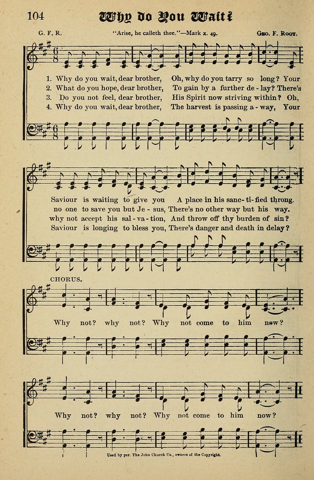Living Hymns: for use in the Sabbath School, Christian Endeavor Meetings, the church & home page 104
