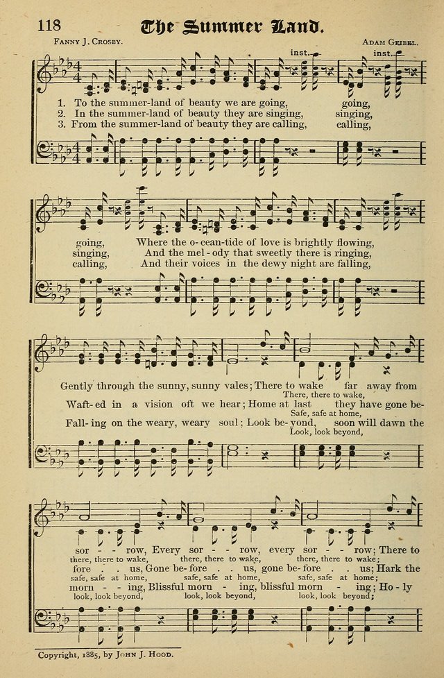 Living Hymns: for use in the Sabbath School, Christian Endeavor Meetings, the church & home page 118