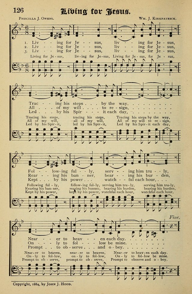 Living Hymns: for use in the Sabbath School, Christian Endeavor Meetings, the church & home page 126