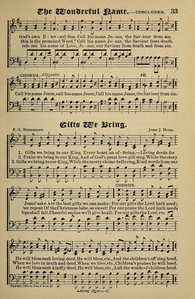 Living Hymns: for use in the Sabbath School, Christian Endeavor Meetings, the church & home page 33