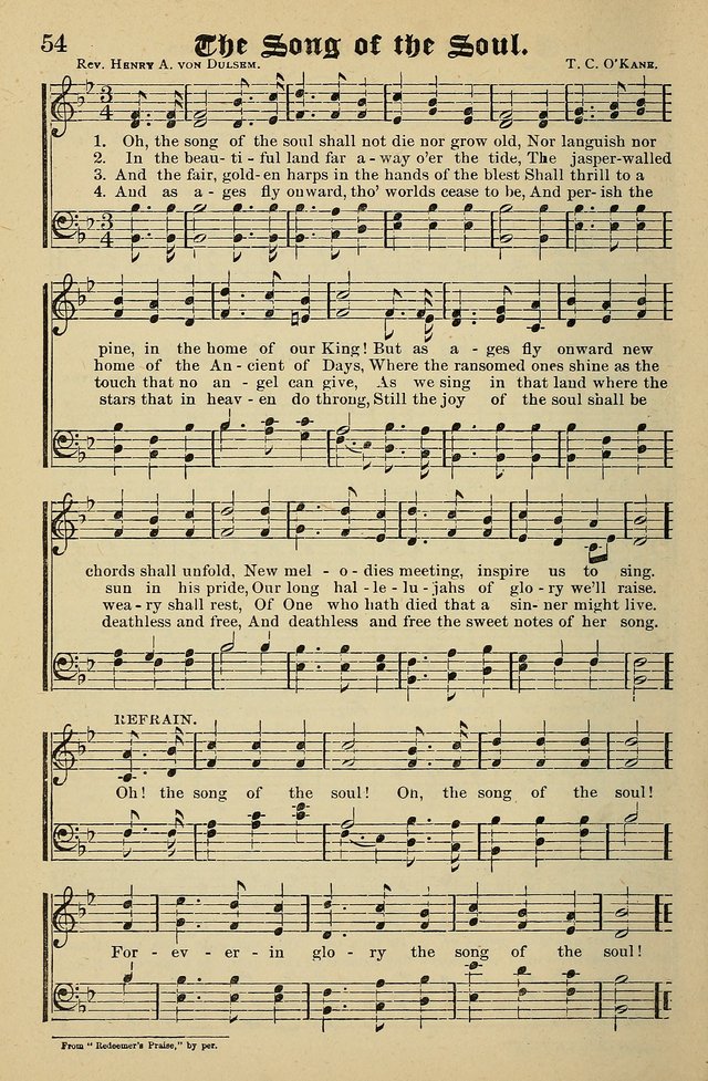 Living Hymns: for use in the Sabbath School, Christian Endeavor Meetings, the church & home page 54