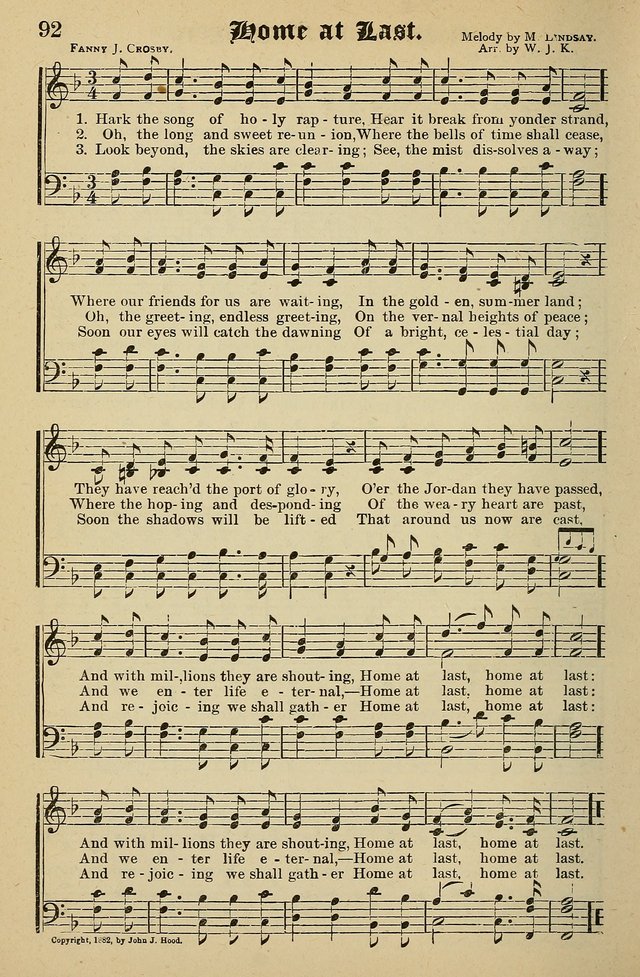 Living Hymns: for use in the Sabbath School, Christian Endeavor Meetings, the church & home page 92