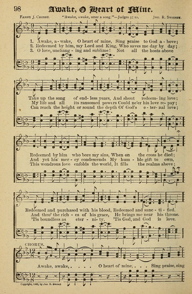 Living Hymns: for use in the Sabbath School, Christian Endeavor Meetings, the church & home page 98
