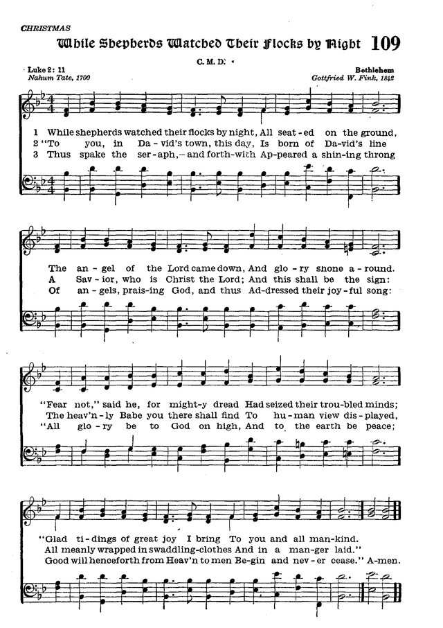 The Lutheran Hymnal 109. While shepherds watched their flocks by night |  Hymnary.org