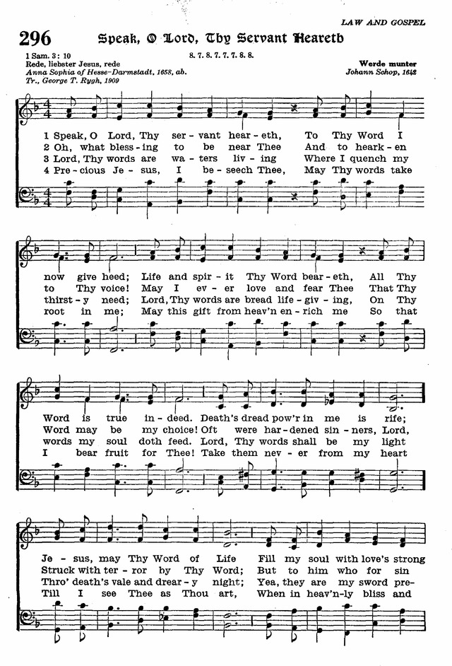 the-lutheran-hymnal-296-speak-o-lord-thy-servant-heareth-hymnary