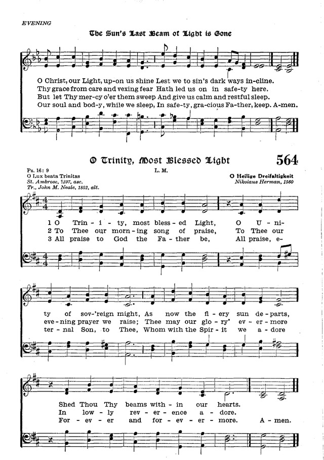 The Lutheran Hymnal 564. O Trinity, most blessed light | Hymnary.org