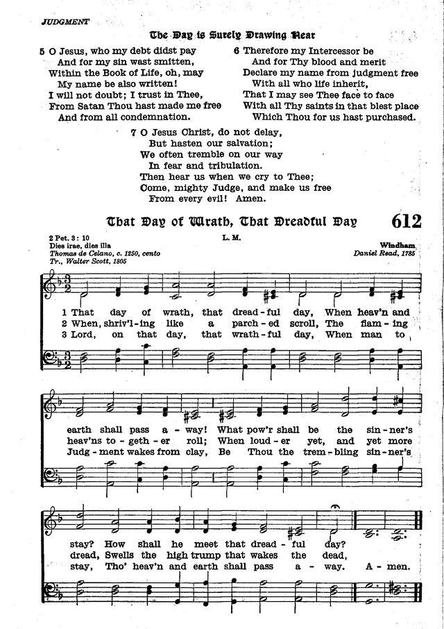The Lutheran Hymnal 611. The day is surely drawing near