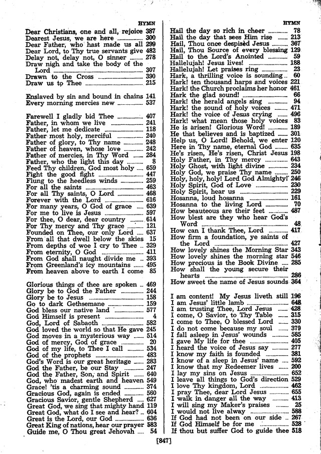 The Lutheran Hymnal page 847