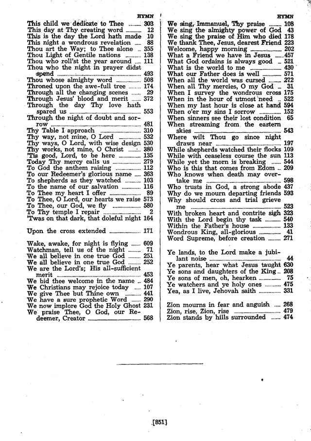 The Lutheran Hymnal page 851