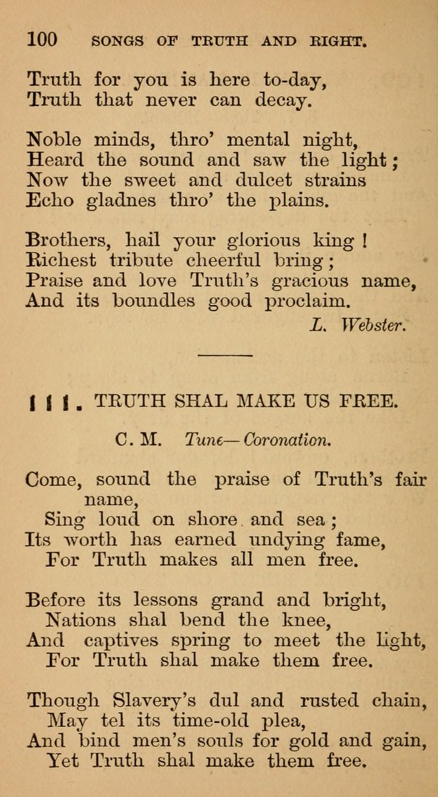 The Liberal Hymn Book: a collection of liberal songs adapted to popular tunes. For use in liberal leagues and other meetings, and in liberal homes page 104