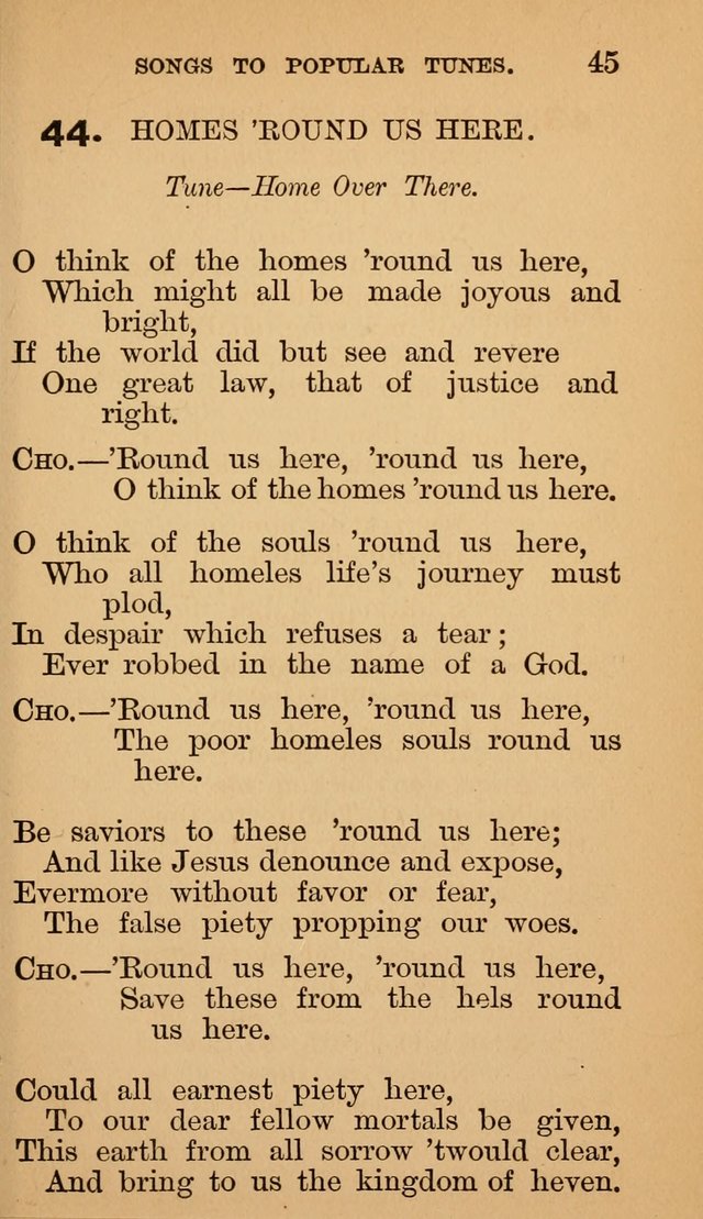The Liberal Hymn Book: a collection of liberal songs adapted to popular tunes. For use in liberal leagues and other meetings, and in liberal homes page 45