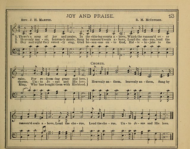 Light and Life: a collection of new hymns and tunes for sunday schools, prayer meetings, praise meetings and revival meetings page 13