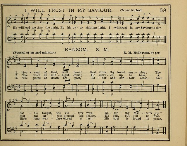 Light and Life: a collection of new hymns and tunes for sunday schools, prayer meetings, praise meetings and revival meetings page 59