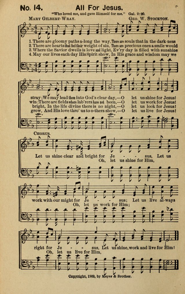 Light and Life Songs: adapted especially to sunday schools, prayer meetings and other social services page 14