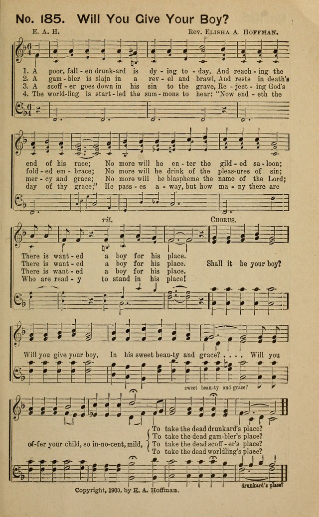 Light and Life Songs: adapted especially to sunday schools, prayer meetings and other social services page 185