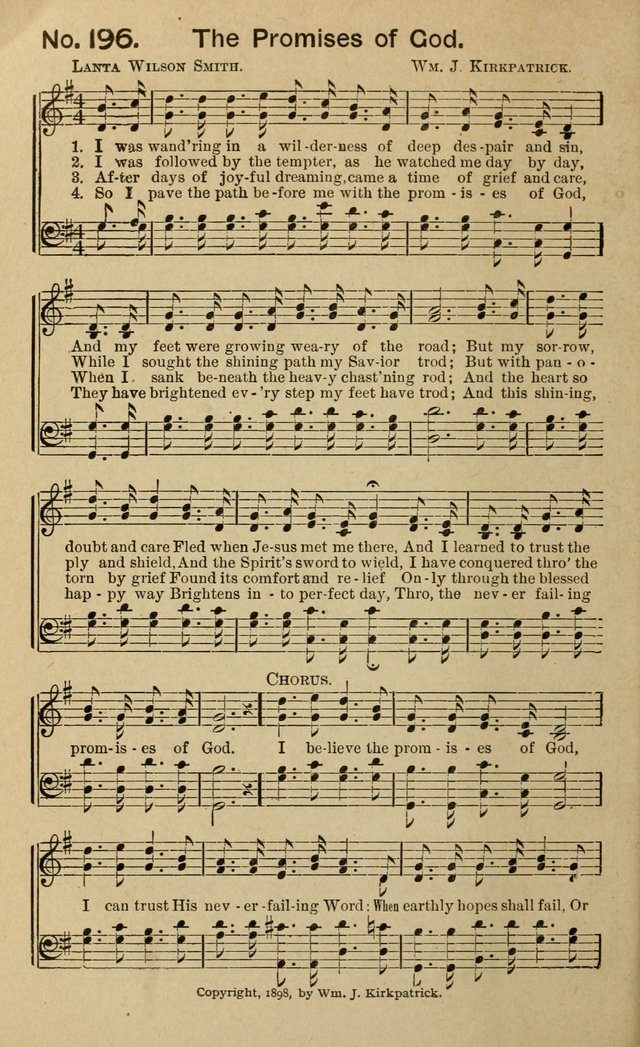 Light and Life Songs: adapted especially to sunday schools, prayer meetings and other social services page 196