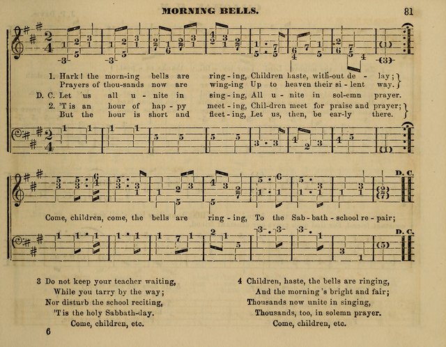 The Little Minstrel: a collection of songs and music, with lessons of instruction, mathematically arranged plan of notation page 81
