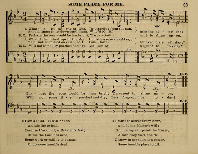 The Little Minstrel: a collection of songs and music, with lessons of instruction, mathematically arranged plan of notation page 93