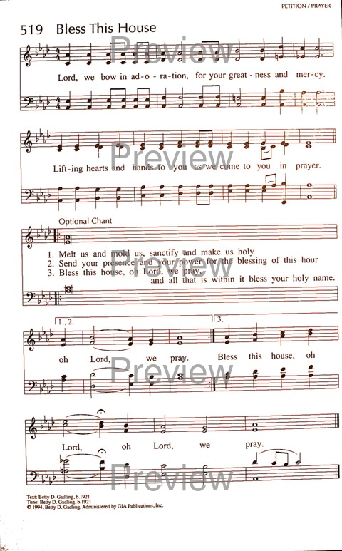 Bless This House Hymnary