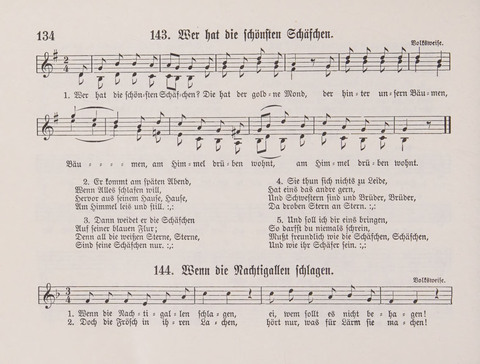 Lieder-Perlen: Eine Sammlung von Liedern geistlichen und gemischten Inhalts, theils in deutscher, theils in englischer Sprache, nebt einer Anzahl Spiellieder, ein-, zwei- und dreistimmig (mit Anhang) page 134