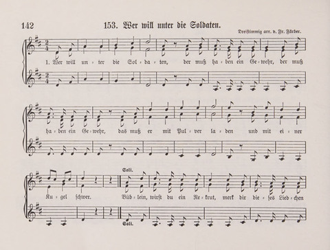 Lieder-Perlen: Eine Sammlung von Liedern geistlichen und gemischten Inhalts, theils in deutscher, theils in englischer Sprache, nebt einer Anzahl Spiellieder, ein-, zwei- und dreistimmig (mit Anhang) page 142