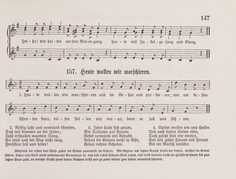 Lieder-Perlen: Eine Sammlung von Liedern geistlichen und gemischten Inhalts, theils in deutscher, theils in englischer Sprache, nebt einer Anzahl Spiellieder, ein-, zwei- und dreistimmig (mit Anhang) page 147